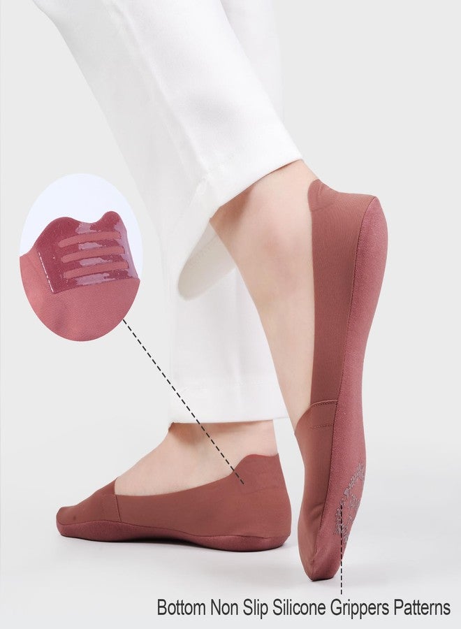 Murmorers No Show Socks for Women, Non Slip Nylon Thin Footies Invisible Silky Low Liner Socks for Loafers Flats Multicolor 6 Pairs Size 9-12 - Image 5
